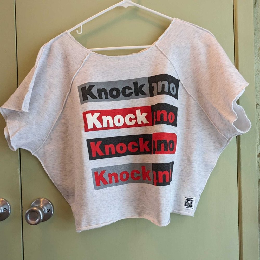 Short-sleeved cropped sweatshirt, one size